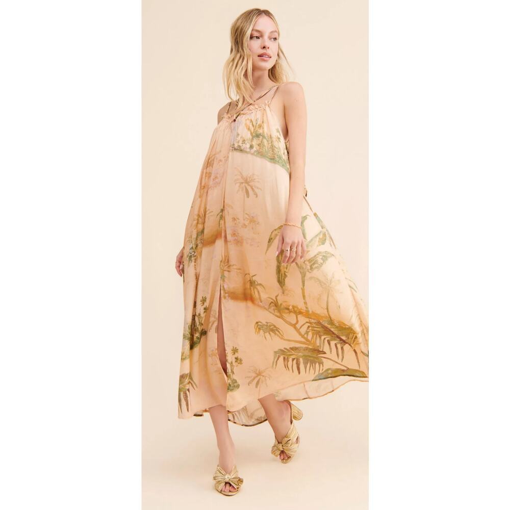 Anthropologie Tahnee Kelland Strappy Flowy Maxi Beach Resort Vacation Medium